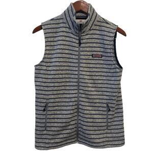 Vineyard Vines blue striped vest Full Zip Sweater Fleece Womens S Small Logo